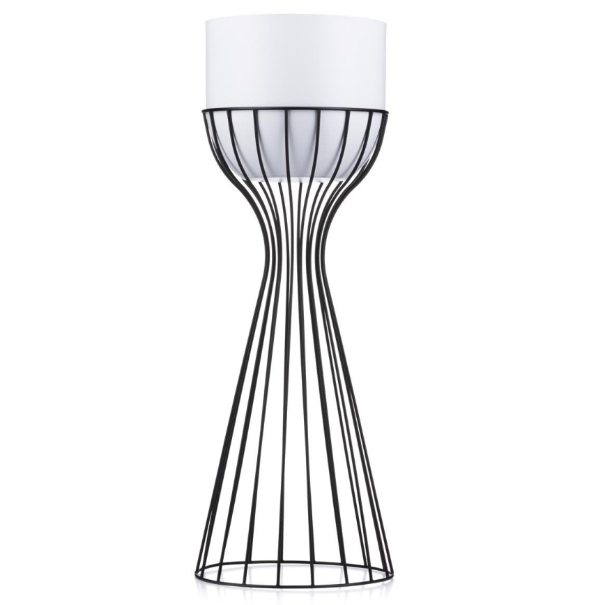 Metalna saksija LOFT 56x20 cm crna/bela