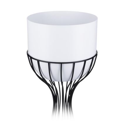 Metalna saksija LOFT 56x20 cm crna/bela