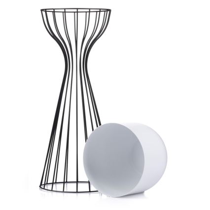 Metalna saksija LOFT 56x20 cm crna/bela