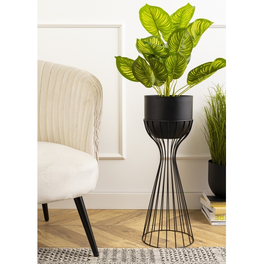 Metalna saksija LOFT 56x20 cm crna