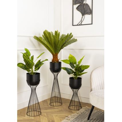 Metalna saksija LOFT 56x20 cm crna