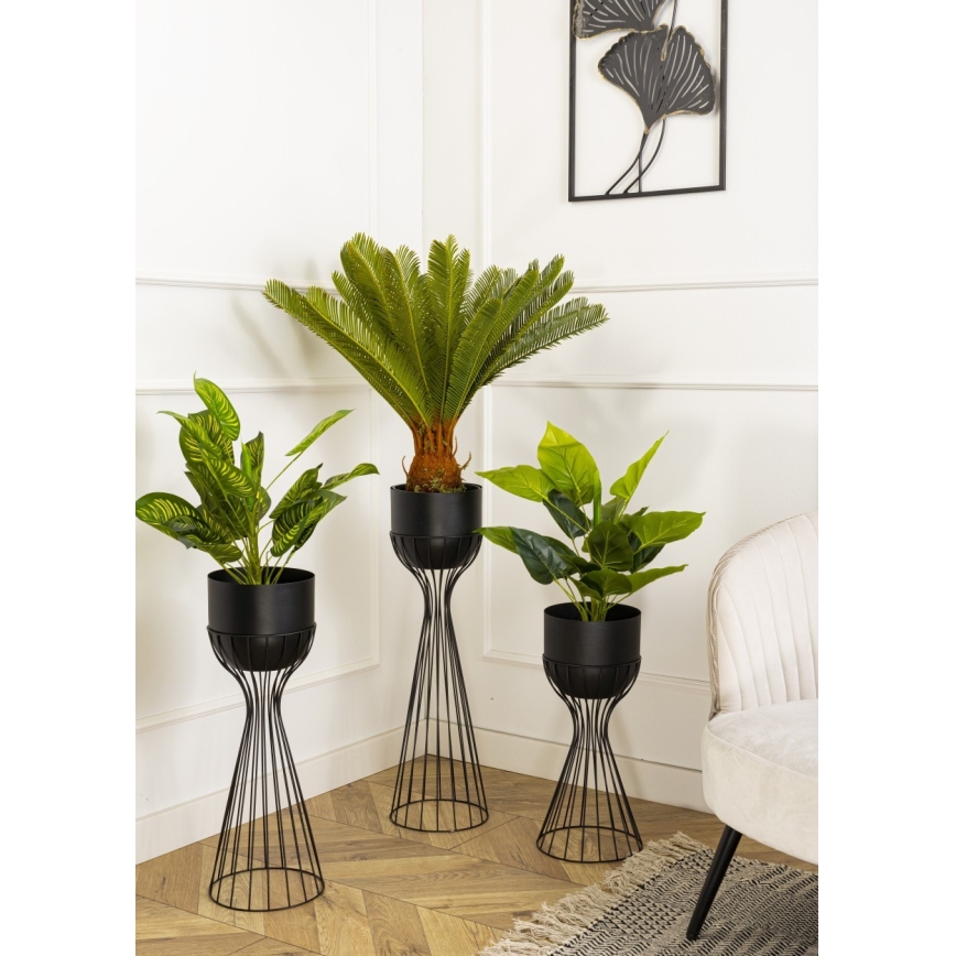 Metalna saksija LOFT 56x20 cm crna