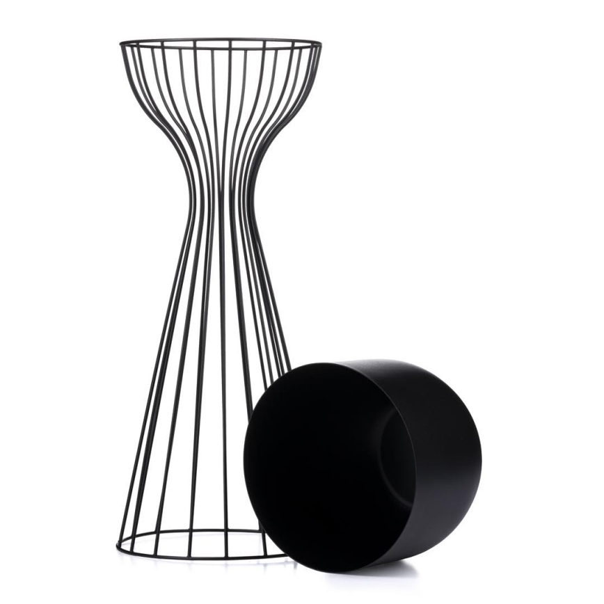 Metalna saksija LOFT 56x20 cm crna