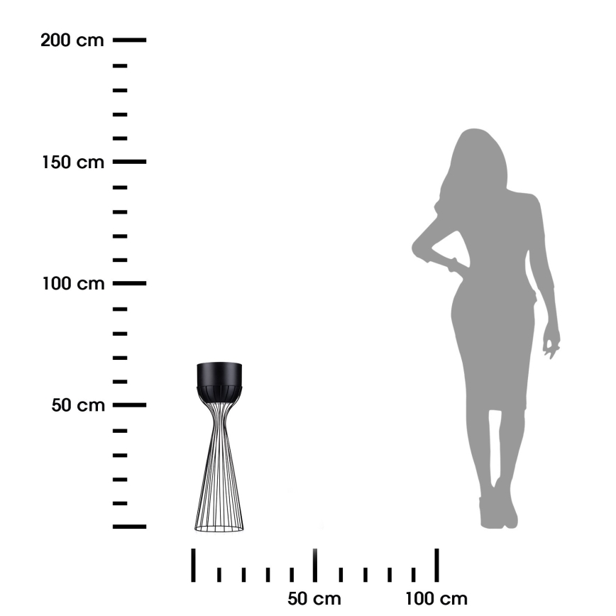 Metalna saksija LOFT 56x20 cm crna