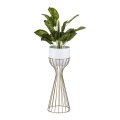 Metalna saksija LOFT 56x20 cm zlatna/bela