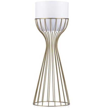 Metalna saksija LOFT 56x20 cm zlatna/bela