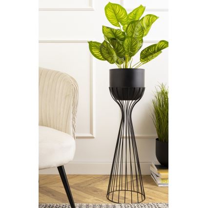 Metalna saksija LOFT 68x20 cm crna