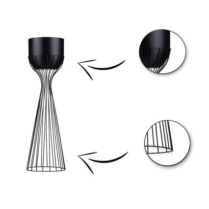 Metalna saksija LOFT 68x20 cm crna