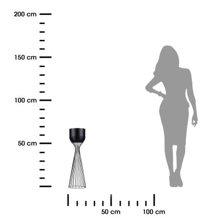 Metalna saksija LOFT 68x20 cm crna