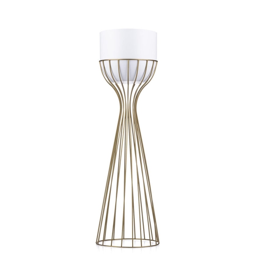 Metalna saksija LOFT 68x20 cm zlatna/bela