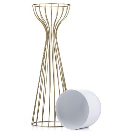 Metalna saksija LOFT 68x20 cm zlatna/bela