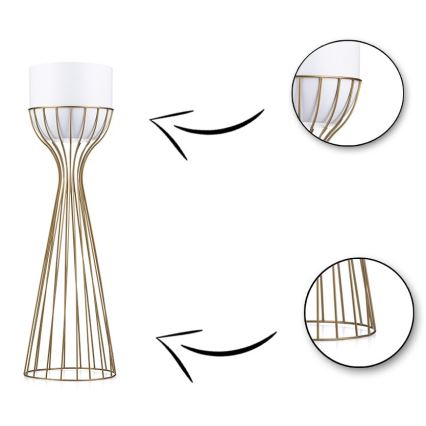 Metalna saksija LOFT 68x20 cm zlatna/bela