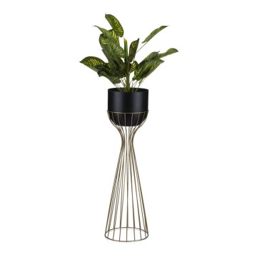 Metalna saksija LOFT 68x20 cm zlatna/crna