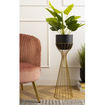Metalna saksija LOFT 68x20 cm zlatna/crna