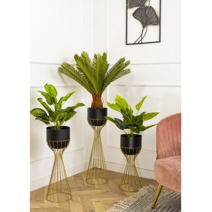 Metalna saksija LOFT 68x20 cm zlatna/crna