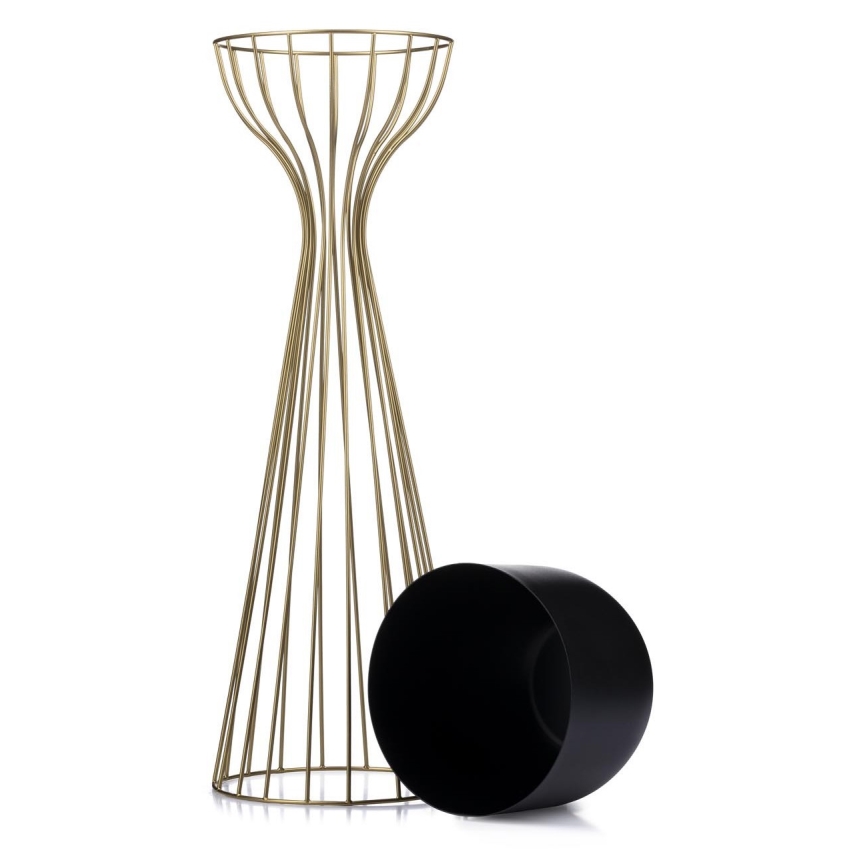 Metalna saksija LOFT 68x20 cm zlatna/crna