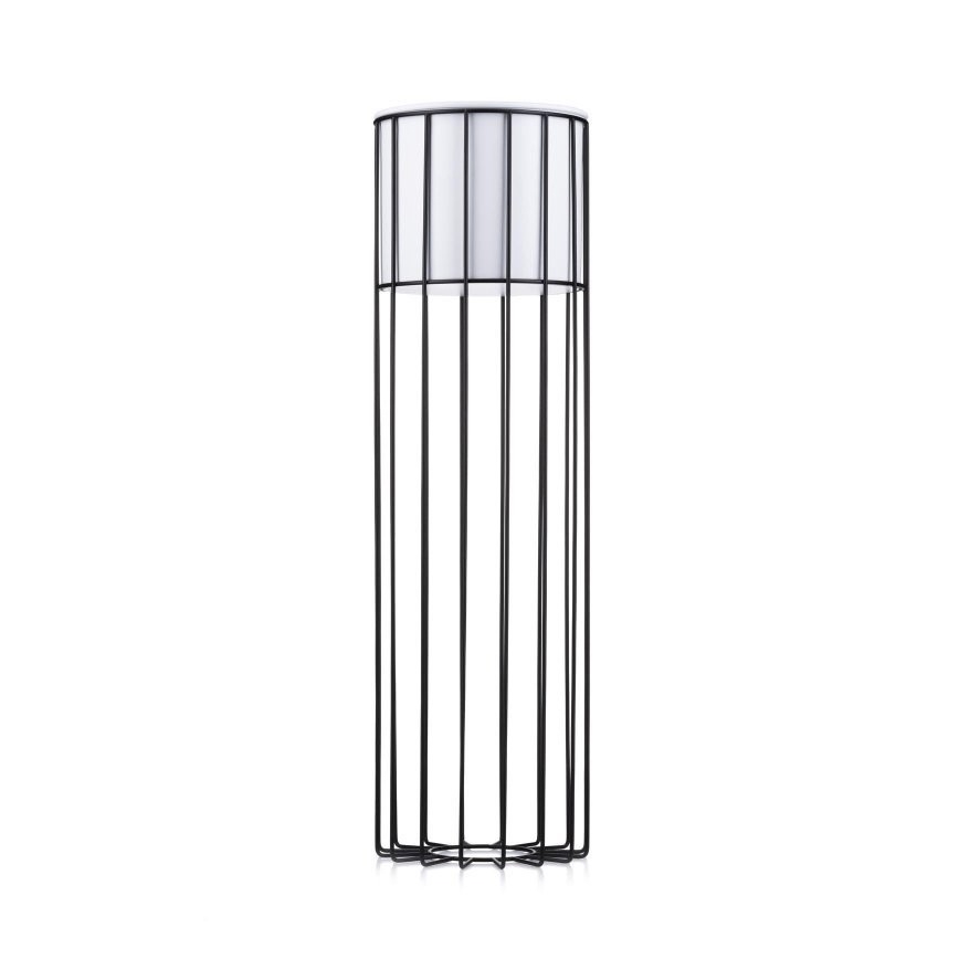 Metalna saksija LOFT 70x20 cm crna/bela