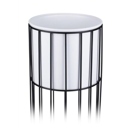 Metalna saksija LOFT 70x20 cm crna/bela