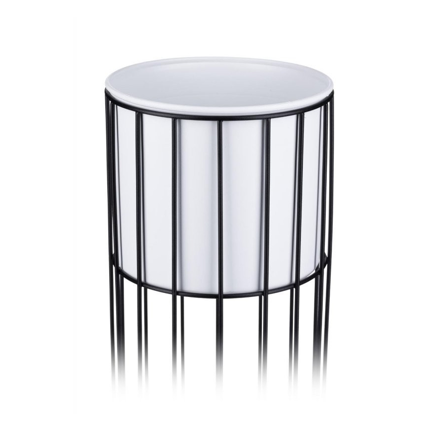 Metalna saksija LOFT 70x20 cm crna/bela
