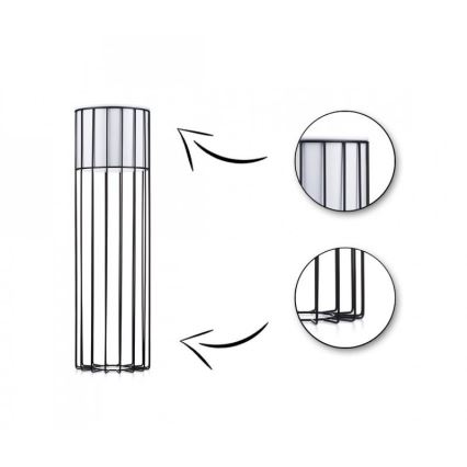 Metalna saksija LOFT 70x20 cm crna/bela