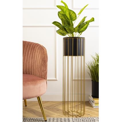 Metalna saksija LOFT 70x20 cm zlatna/crna
