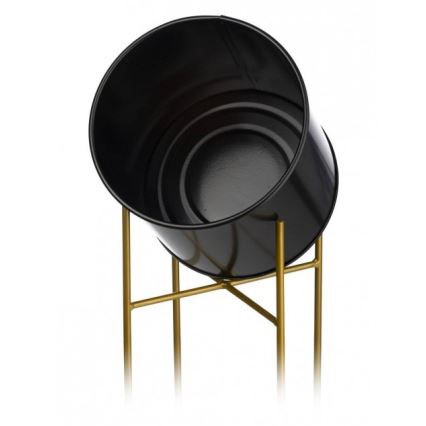 Metalna saksija OSLO 95x17 cm crna/zlatna
