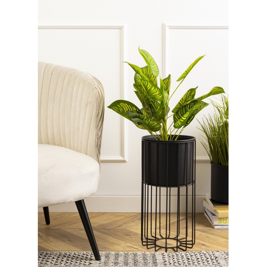 Metalna saksija za cveće LOFT 42x20 cm crna