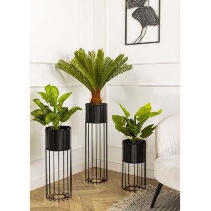 Metalna saksija za cveće LOFT 42x20 cm crna
