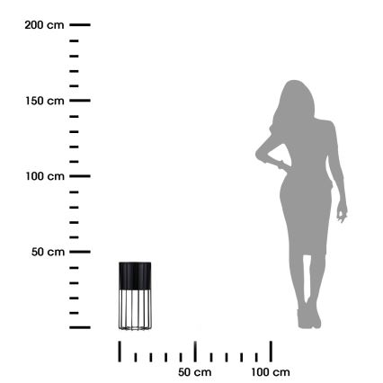 Metalna saksija za cveće LOFT 42x20 cm crna
