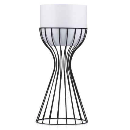 Metalna saksija za cveće LOFT 46x20 cm crna/bela