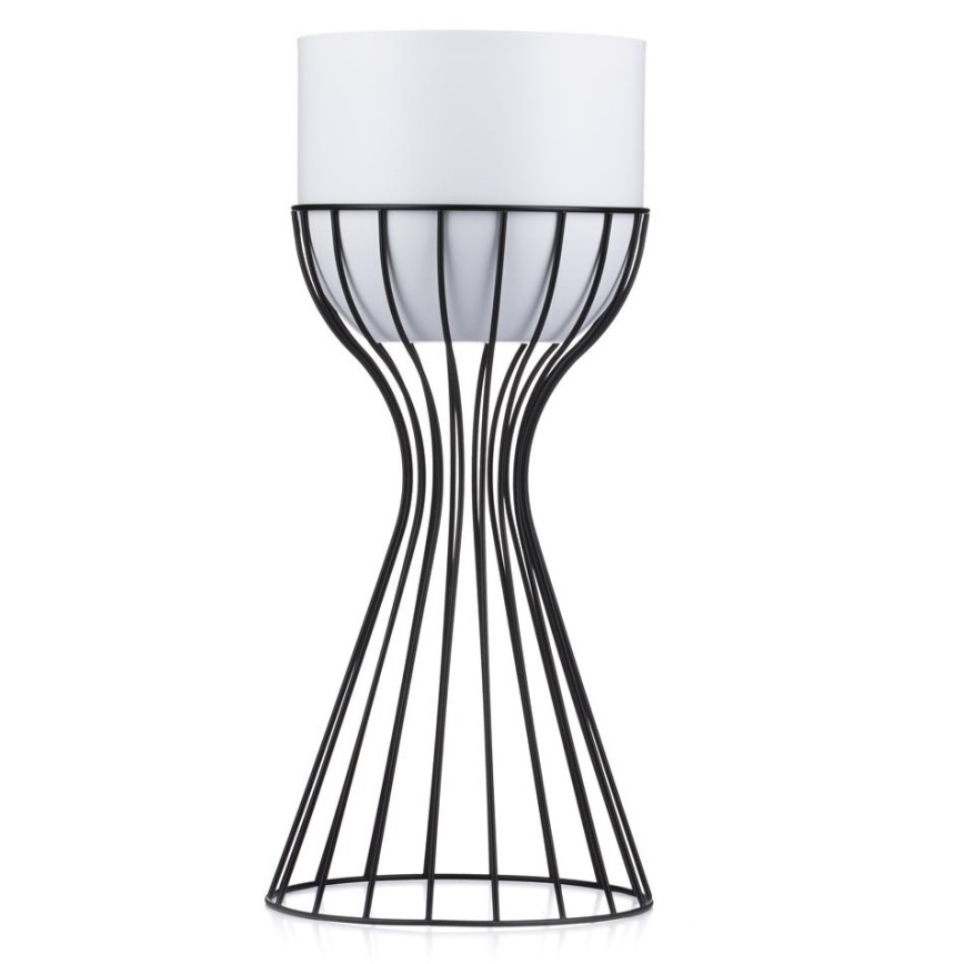 Metalna saksija za cveće LOFT 46x20 cm crna/bela