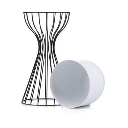 Metalna saksija za cveće LOFT 46x20 cm crna/bela