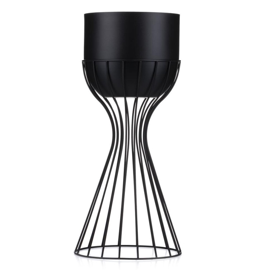 Metalna saksija za cveće LOFT 46x20 cm crna