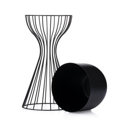 Metalna saksija za cveće LOFT 46x20 cm crna
