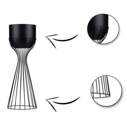 Metalna saksija za cveće LOFT 46x20 cm crna