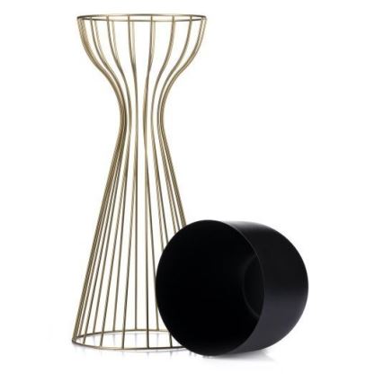Metalna saksija za cveće LOFT 56x20 cm zlatna/crna