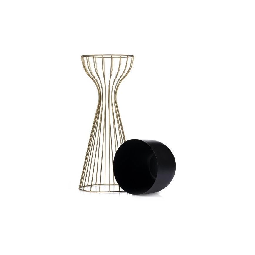 Metalna saksija za cveće LOFT 56x20 cm zlatna/crna