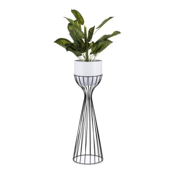 Metalna saksija za cveće LOFT 68x20 cm crna/bela