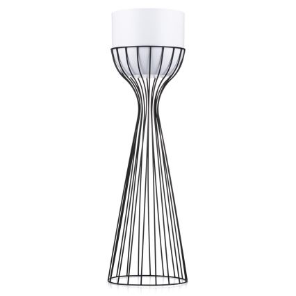 Metalna saksija za cveće LOFT 68x20 cm crna/bela