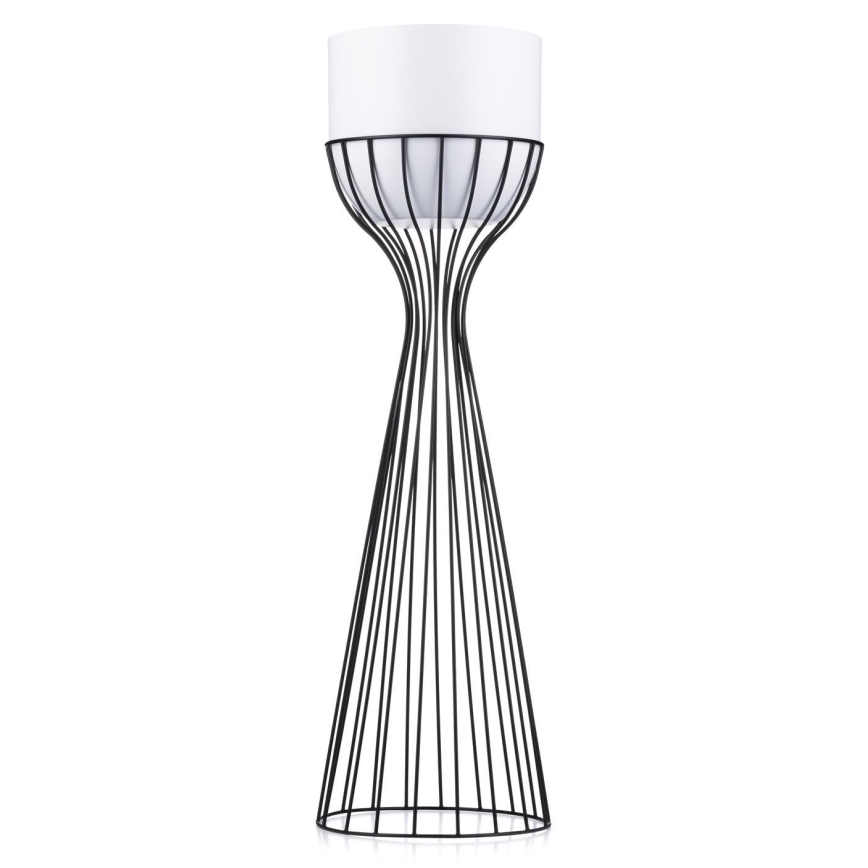 Metalna saksija za cveće LOFT 68x20 cm crna/bela