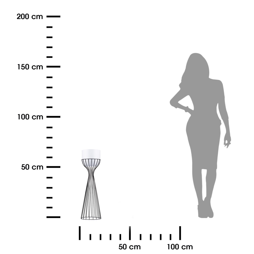 Metalna saksija za cveće LOFT 68x20 cm crna/bela