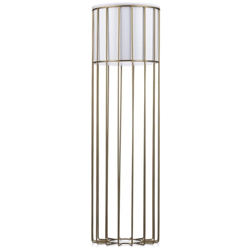 Metalna saksija za cveće LOFT 70x20 cm, zlatna/bela