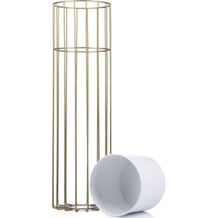 Metalna saksija za cveće LOFT 70x20 cm, zlatna/bela