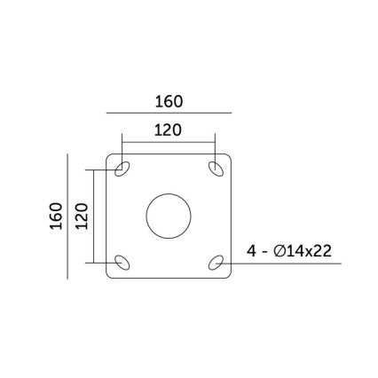 Metalna šipka za stub spoljne rasvete BASE 4 m, prečnika 60 mm, crna
