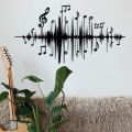 Metalna zidna dekoracija 69x37 cm muzičke note