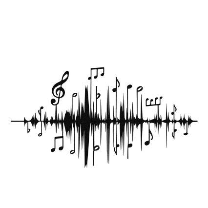 Metalna zidna dekoracija 69x37 cm muzičke note