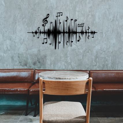 Metalna zidna dekoracija 69x37 cm muzičke note