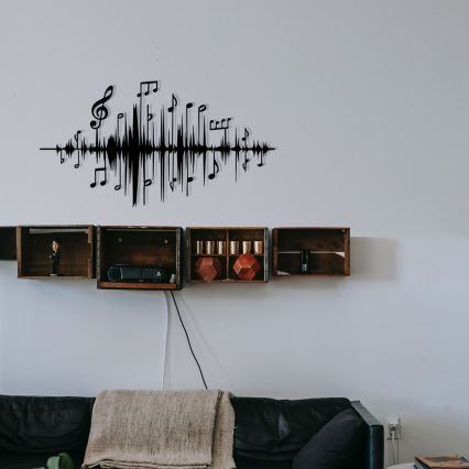 Metalna zidna dekoracija 69x37 cm muzičke note