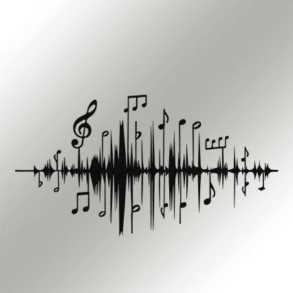 Metalna zidna dekoracija 69x37 cm muzičke note