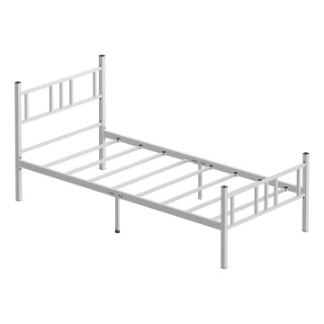 Metalni jednokrevetni krevet PIRON 90x200 cm, beli, maksimalna nosivost 120 kg